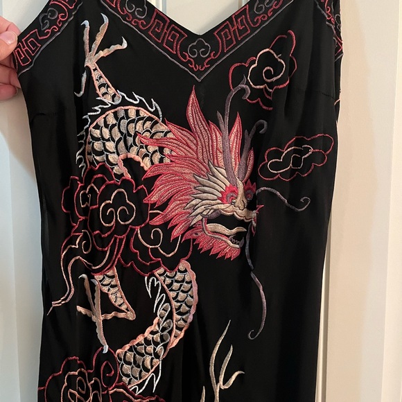 Sue Wong Black Dress with Red Embroidery - Picture 3 of 8